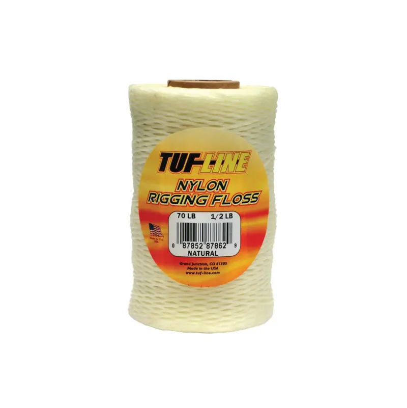 Tuf-Line Nylon Rig Floss – 30 Lb Test, 640-Yard White Spool 1
