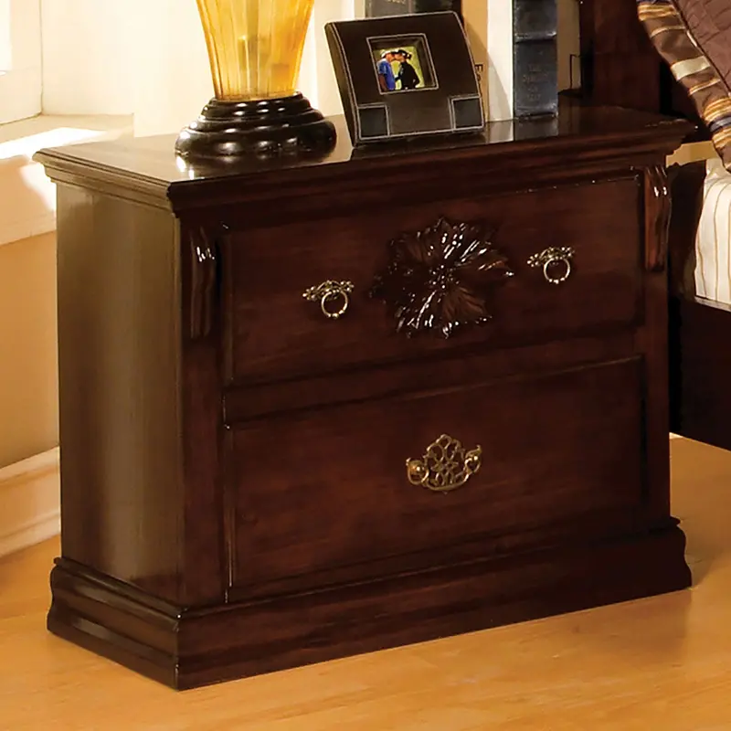 Tuscan Ii Nightstand By Furniture Of America – Distressed Wood Bedroom Table (Cm7571N) 1