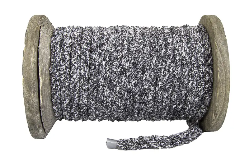 Twisted Chenille Rope In Salt & Pepper – Soft Textured Decor Cord 1