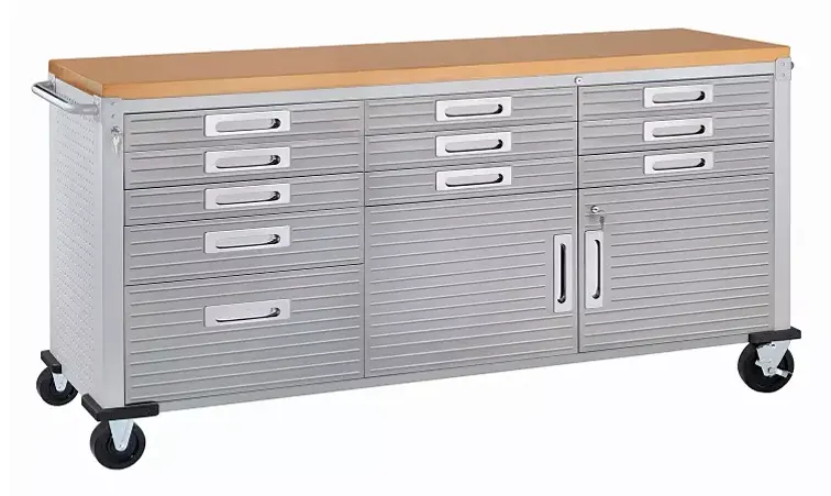 Ultrahd 11-Drawer Mega Rolling Workbench With Granite Top (77"W X 20"D) 1