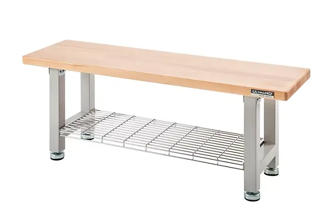 Ultrahd 48" Wooden Seating Bench With Integrated Storage Shelf 1