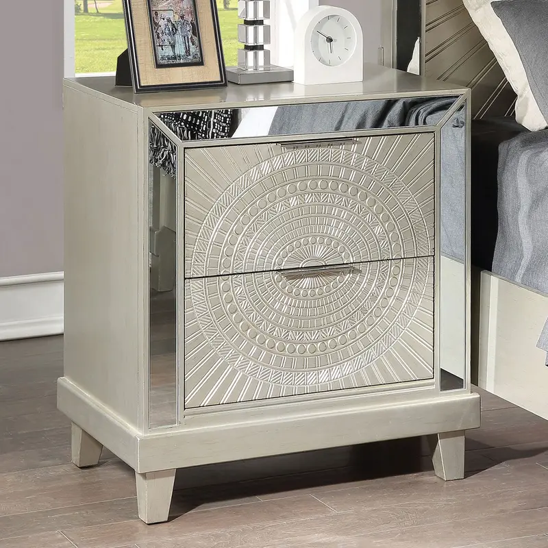 Valletta Nightstand With Built-In Usb Ports By Furniture Of America – Modern Bedroom Side Table (Foa7157N) 1