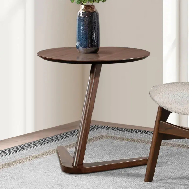 Vardo Side Table By Furniture Of America – Light Wood Round Accent Table (Fm-Ac203Wn) 1