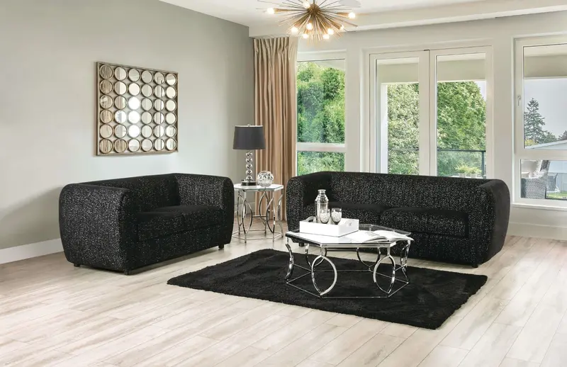 Verdal 2-Piece Upholstered Sofa & Loveseat Set By Furniture Of America (Fm61001Bk-2Pc) 1