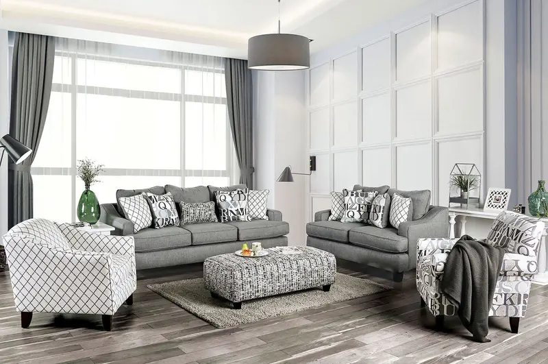 Verne 2-Piece Upholstered Sofa & Loveseat Set By Furniture Of America (Sm8330-2Pc) 1