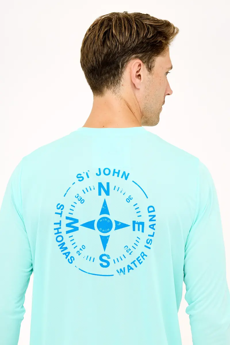 Vi Compass Upf 50 Sun Shirt In Refreshing Sea Green 1
