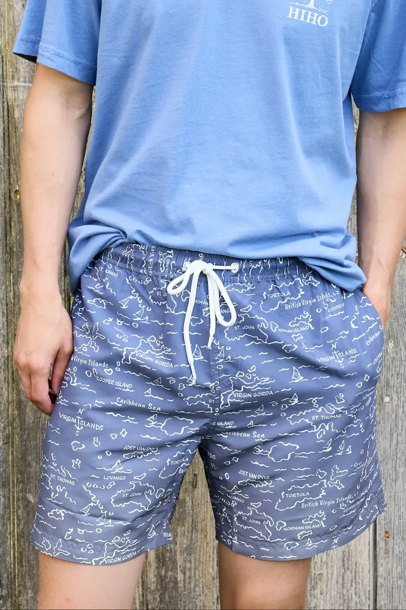 Vi Map Vintage Indigo Trunk Shorts – Barbuda Line 1