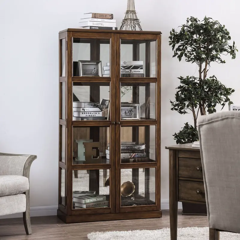Vilas Open-Back Curio Cabinet In Antique White (Cm-Cr140A) 1