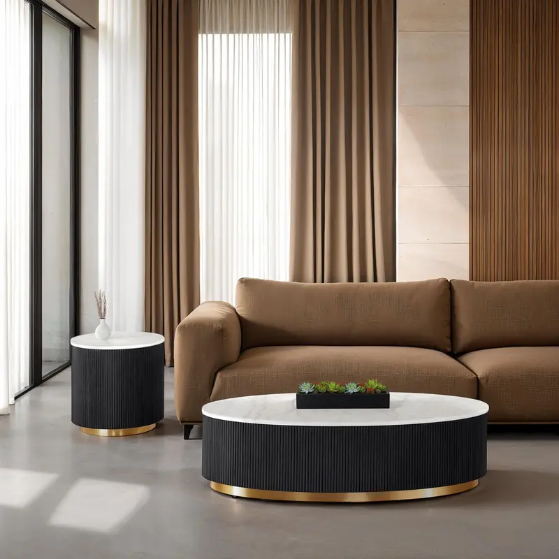 Virden Black Oval Cocktail Table – Furniture Of America (Fm47000Bk-Co) 1