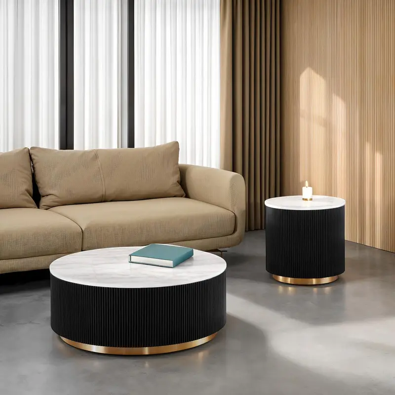 Virden Black Round Cocktail Table – Furniture Of America (Fm47000Bk-Cr) 1