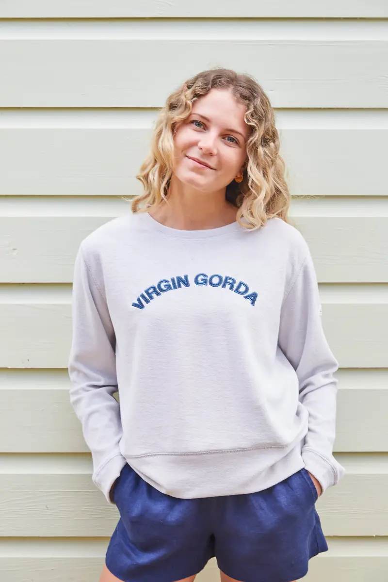 Virgin Gorda Appliqué Ultimate Beach Sweatshirt In Pelican Grey 1