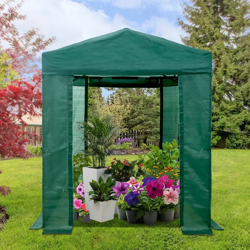 Walk-In Gable-Roof Greenhouse Kit – 8X6, 8X12, Or 10X10 Ft With Shade Cloth & Mesh Cover 1