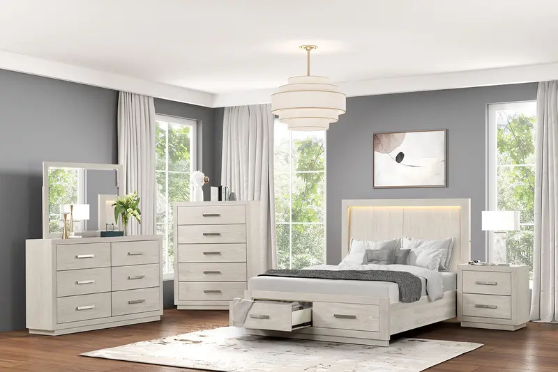 Wellingborough Queen Bedroom Set With Chest – 5-Piece Dark Walnut Collection By Furniture Of America (Fm7703Ak-Q-5Pc-Chest) 1