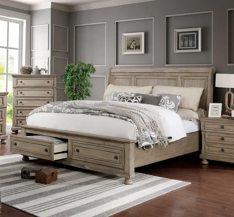 Wells Queen Bed With Low-Profile Upholstered Headboard (Cm7568Q-Bed) 1
