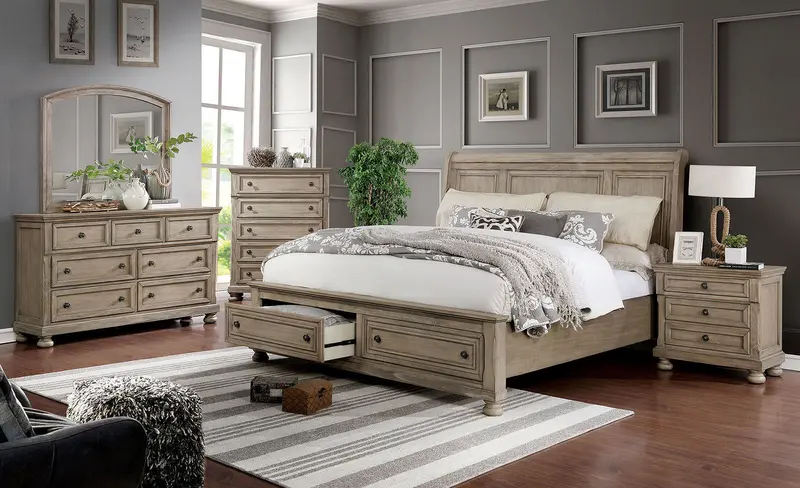 Wells Queen Bedroom Set – 4-Piece Contemporary Furniture Collection By Furniture Of America (Cm7568Q-4Pc) 1
