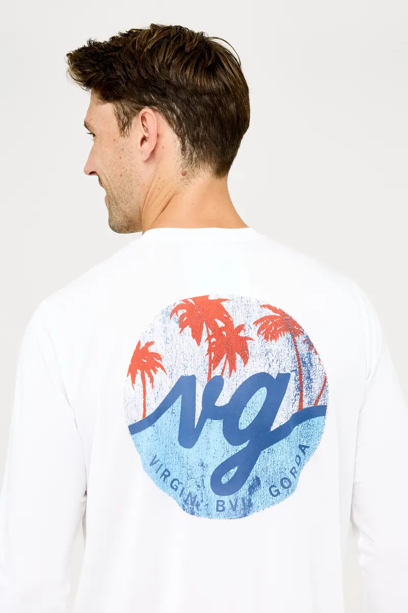 White Vg Oval Palm Upf50 Travel Shirt 1