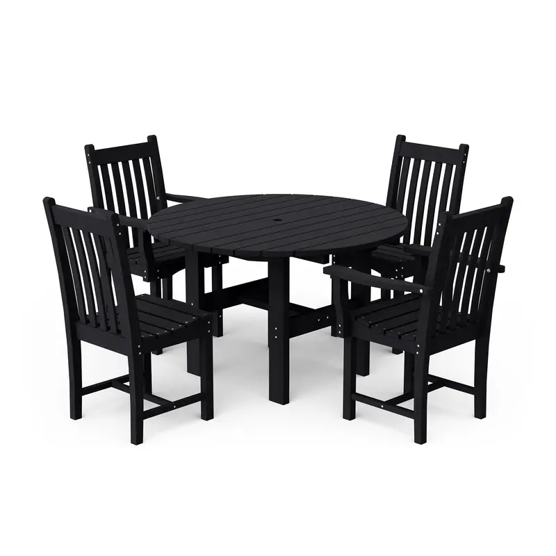 Wildridge Classic 5-Piece Round Patio Dining Set – 46-Inch Table + 4 Chairs 1