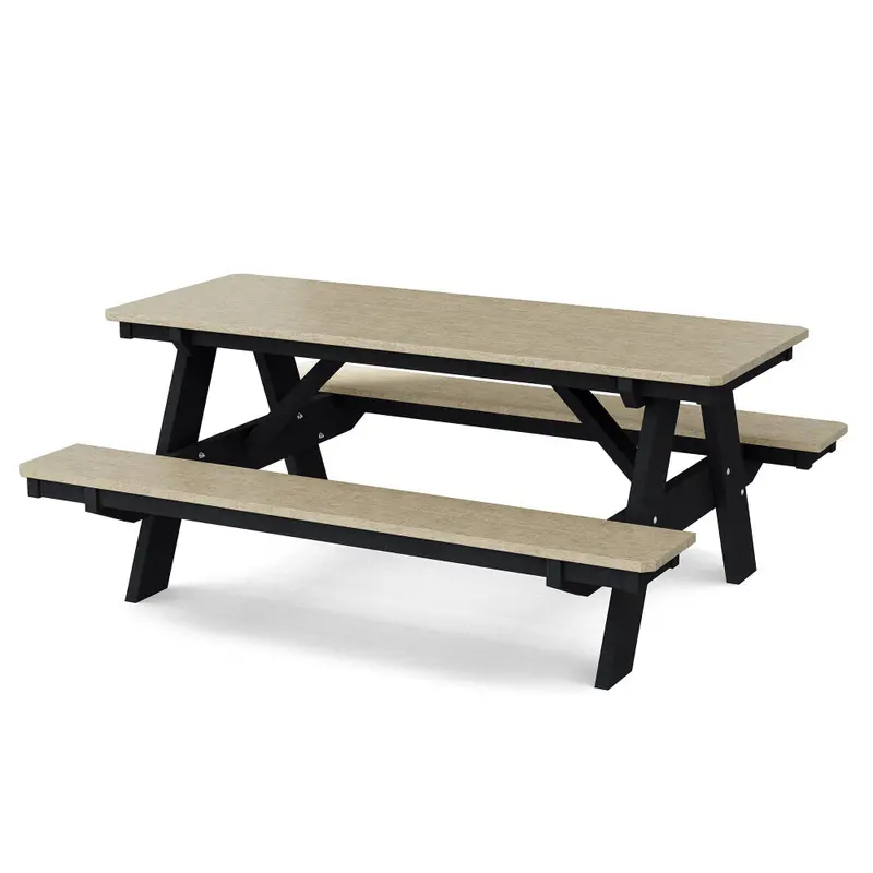 Wildridge Heritage 72" Rectangular Picnic Table With Attached Benches 3