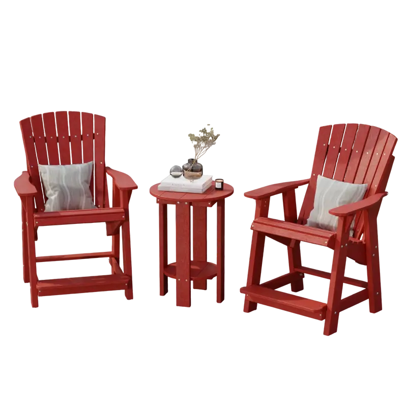 Wildridge Heritage High Back Adirondack Set With Side Table 1