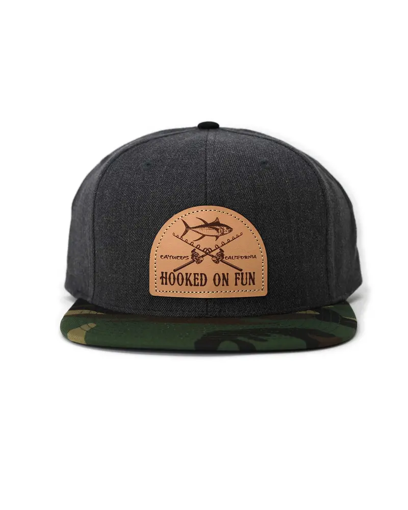 Wool Flatbill Snapback Hat Featuring Wharf Hook Logo 2