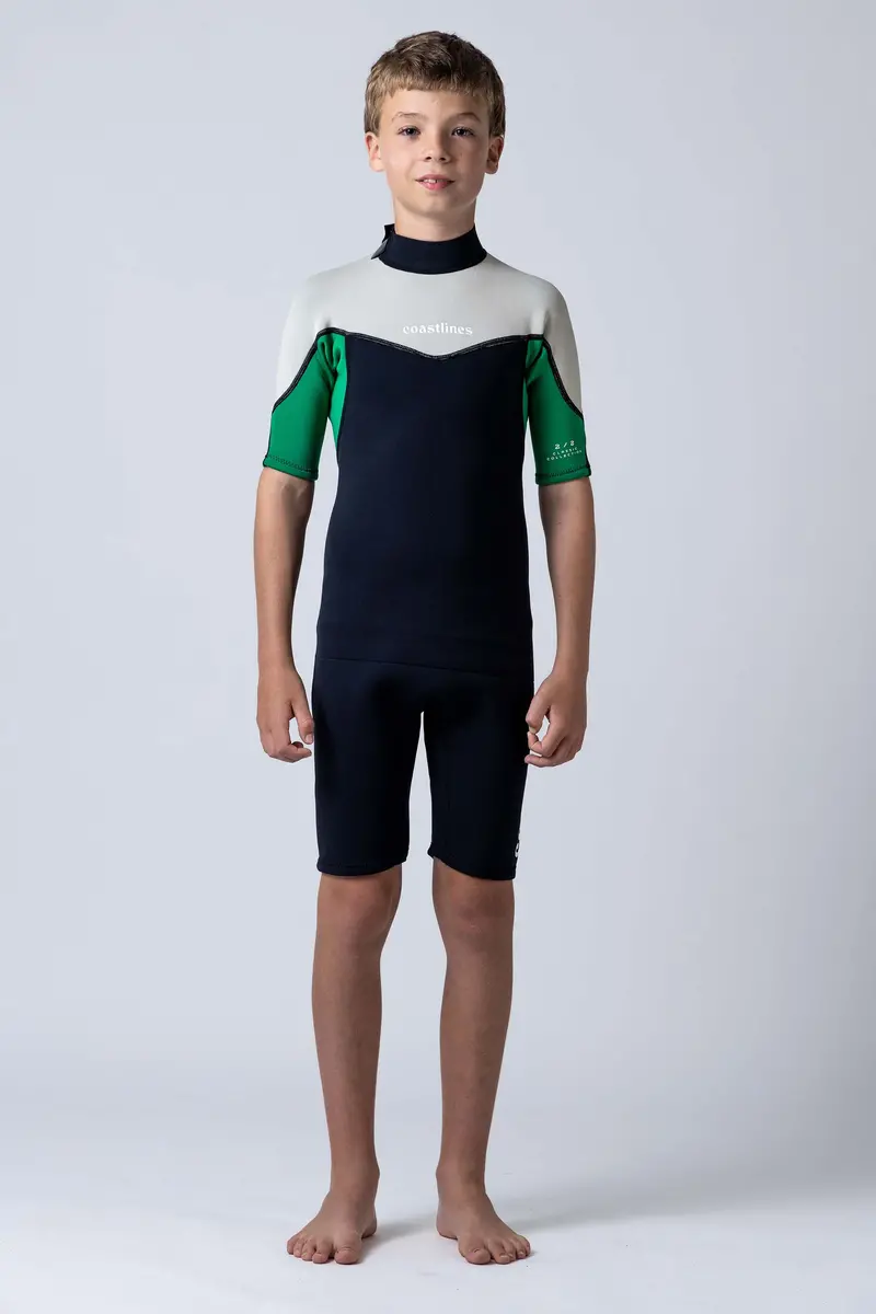 Youth 2/2Mm Back-Zip Springsuit – Green 1
